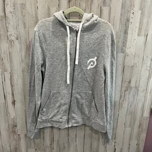Peloton Gray Full Zip Fleece Lined Hoodie Mens Size Small Lounge Athleisure